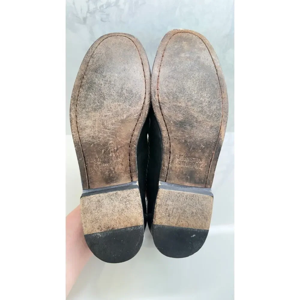 Johnston & Murphy Croc Embossed Leather Loafers Mens 10 Dress Office WORK